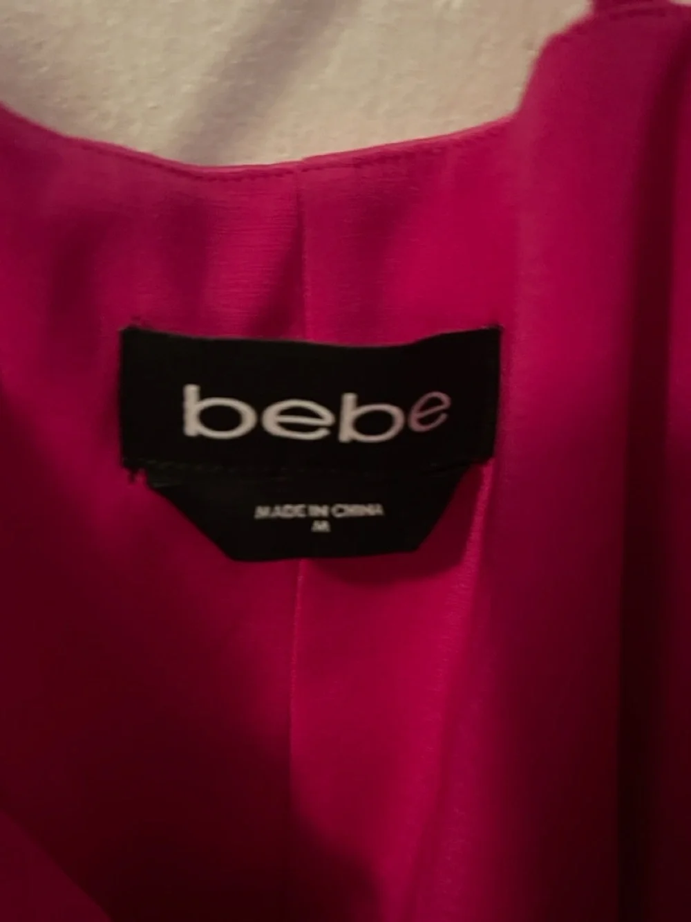 Bebe Hot Pink Silk (92%) Slip Dress - Spaghetti Strap, Size Medium - Picture 3 of 9